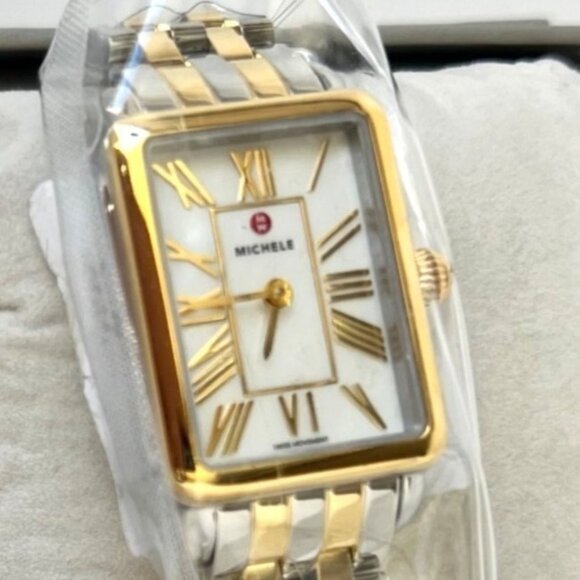 MICHELE Deco Two Tone Park Mother Of Pearl Women Watch MWW06E000145 - Picture 2 of 10